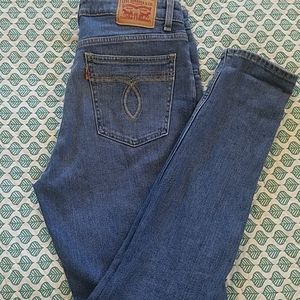 Levi's 721 Vintage High Rise Jeans Orange Tab 30